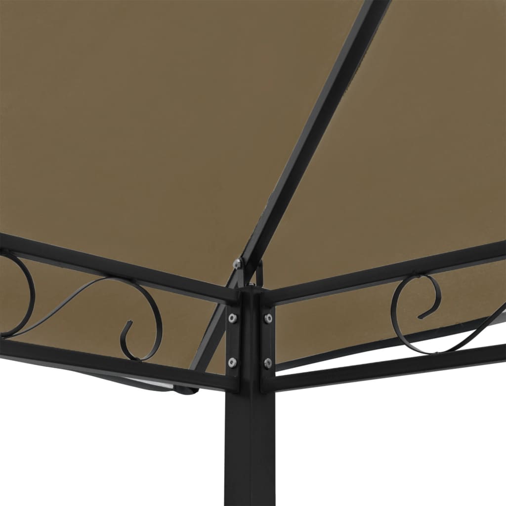 Gartenpavillon mit Tisch und Bänken 2,5x1,5x2,4 m Taupe 180 g/m² - Pazzar.ch
