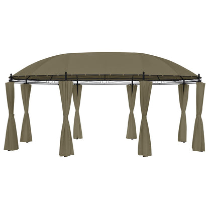 Pavillon mit Vorhängen 520x349x255 cm Taupe 180 g/m² - Pazzar.ch