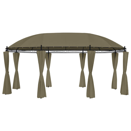 Pavillon mit Vorhängen 520x349x255 cm Taupe 180 g/m² - Pazzar.ch