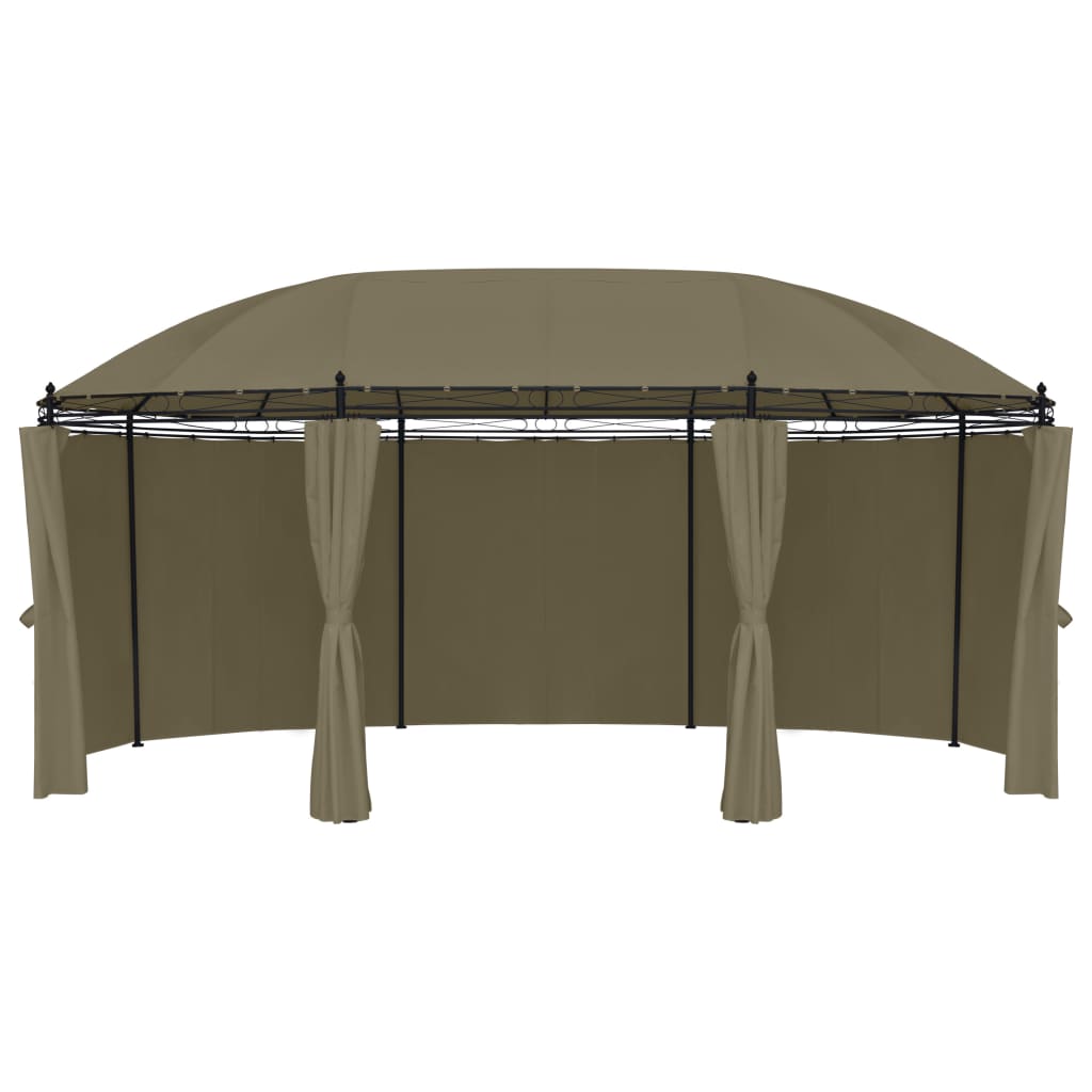 Pavillon mit Vorhängen 520x349x255 cm Taupe 180 g/m² - Pazzar.ch