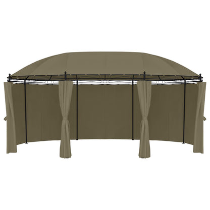 Pavillon mit Vorhängen 520x349x255 cm Taupe 180 g/m² - Pazzar.ch