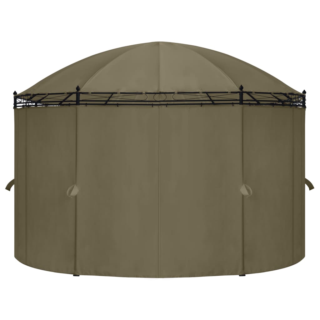 Pavillon mit Vorhängen 520x349x255 cm Taupe 180 g/m² - Pazzar.ch