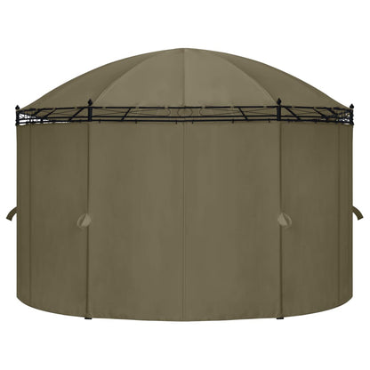 Pavillon mit Vorhängen 520x349x255 cm Taupe 180 g/m² - Pazzar.ch