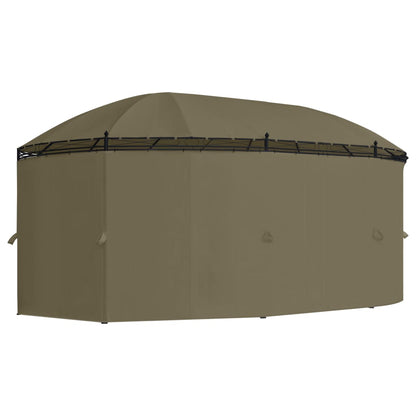 Pavillon mit Vorhängen 520x349x255 cm Taupe 180 g/m² - Pazzar.ch