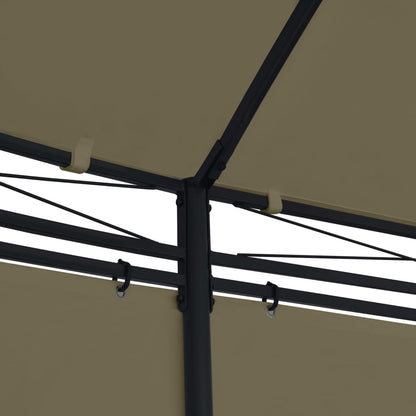 Pavillon mit Vorhängen 520x349x255 cm Taupe 180 g/m² - Pazzar.ch