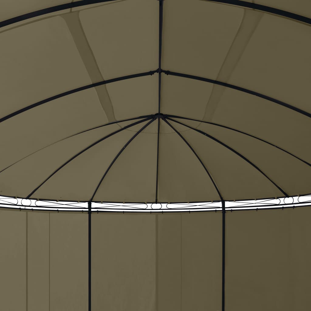 Pavillon mit Vorhängen 520x349x255 cm Taupe 180 g/m² - Pazzar.ch