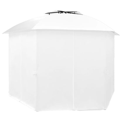 Gartenzelt mit Vorhängen 360x312x265 cm Weiß 180 g/m² - Pazzar.ch