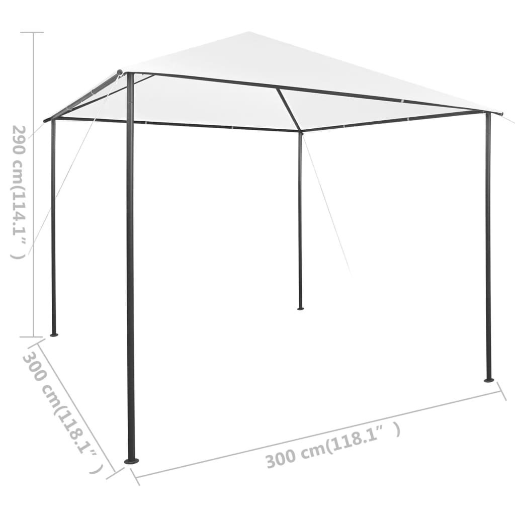 Pavillon 3x3x2,9 m Weiß 180 g/m² - Pazzar.ch