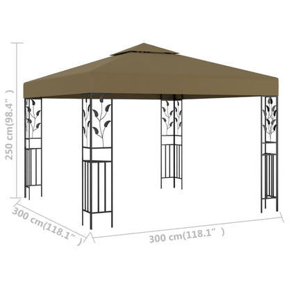 Pavillon 3x3 m Taupe 180 g/m² - Pazzar.ch