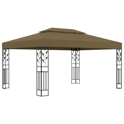 Pavillon mit Doppeldach 3x4 m Taupe 180 g/m² - Pazzar.ch