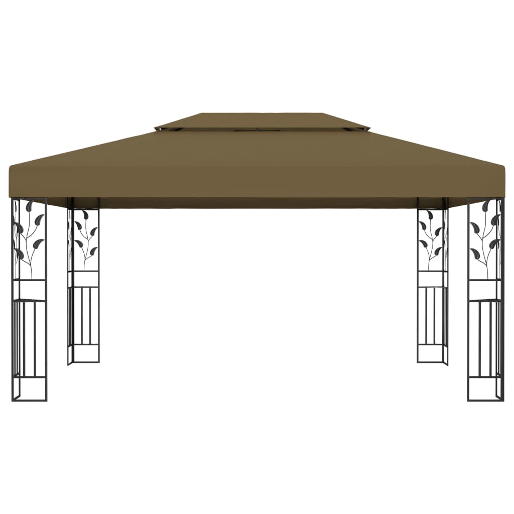 Pavillon mit Doppeldach 3x4 m Taupe 180 g/m² - Pazzar.ch