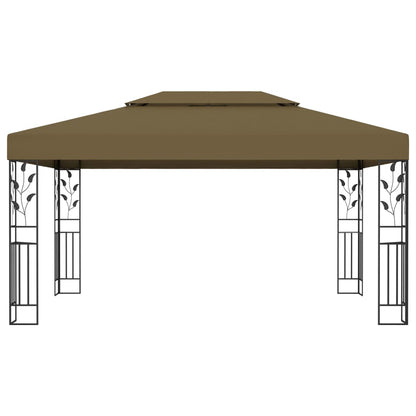 Pavillon mit Doppeldach 3x4 m Taupe 180 g/m² - Pazzar.ch