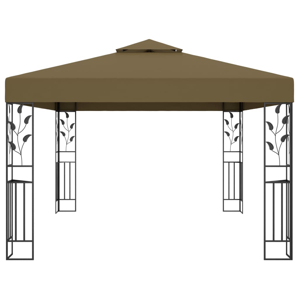 Pavillon mit Doppeldach 3x4 m Taupe 180 g/m² - Pazzar.ch