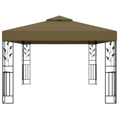 Pavillon mit Doppeldach 3x4 m Taupe 180 g/m² - Pazzar.ch