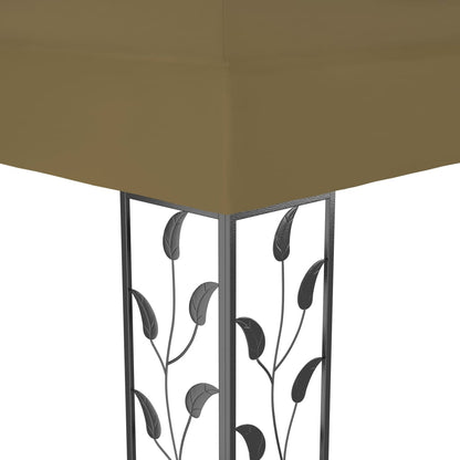 Pavillon mit Doppeldach 3x4 m Taupe 180 g/m² - Pazzar.ch