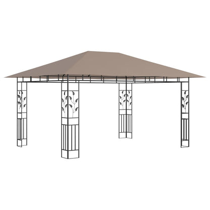Pavillon mit Moskitonetz 4x3x2,73 m Taupe 180 g/m² - Pazzar.ch