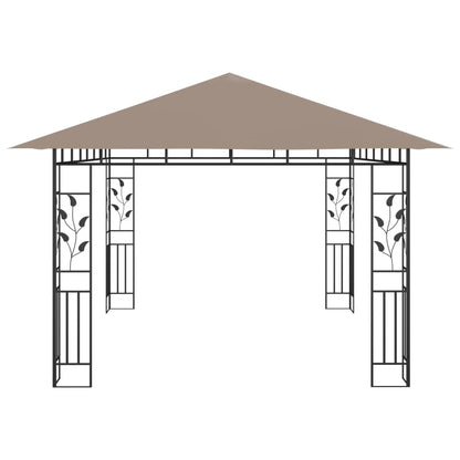 Pavillon mit Moskitonetz 4x3x2,73 m Taupe 180 g/m² - Pazzar.ch
