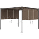 Gartenpavillon mit Seitenvorhang 3x3x2,25 m Taupe