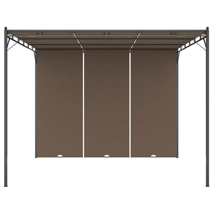 Gartenpavillon mit Seitenvorhang 3x3x2,25 m Taupe - Pazzar.ch