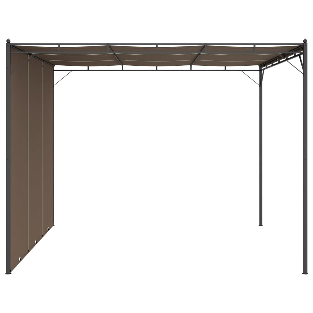 Gartenpavillon mit Seitenvorhang 3x3x2,25 m Taupe - Pazzar.ch