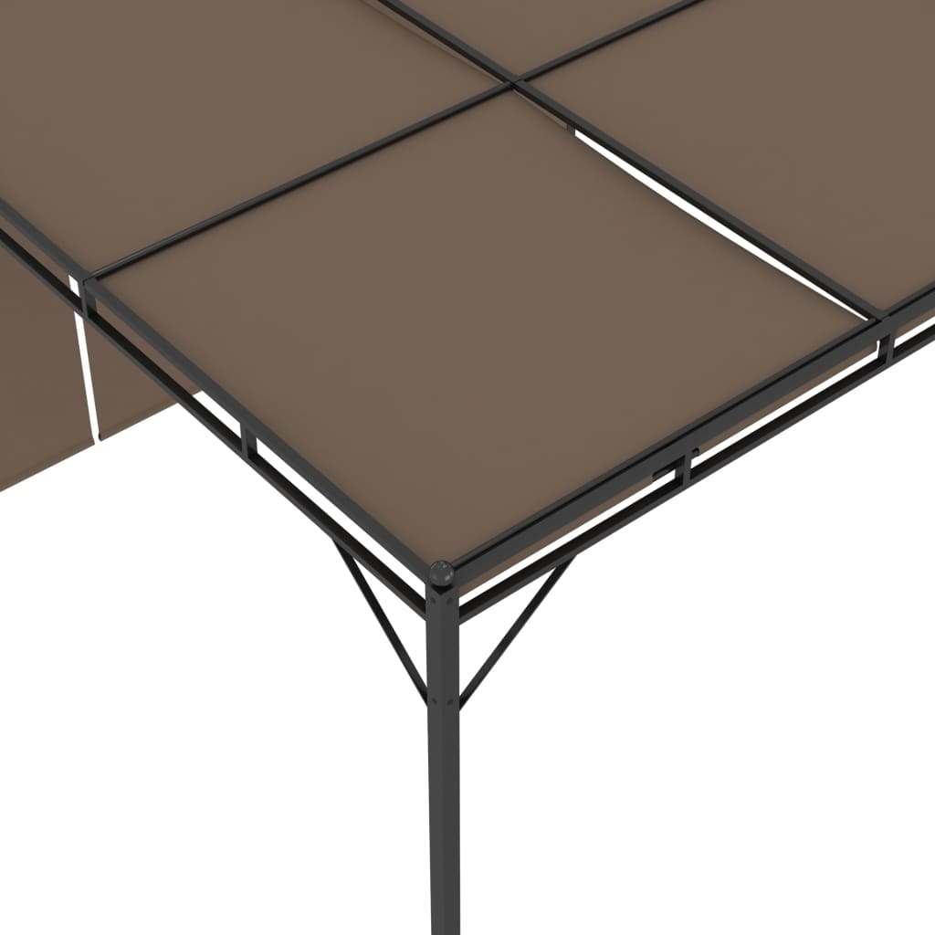Gartenpavillon mit Seitenvorhang 3x3x2,25 m Taupe - Pazzar.ch