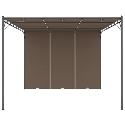 Gartenpavillon mit Seitenvorhang 4x3x2,25 m Taupe - Pazzar.ch