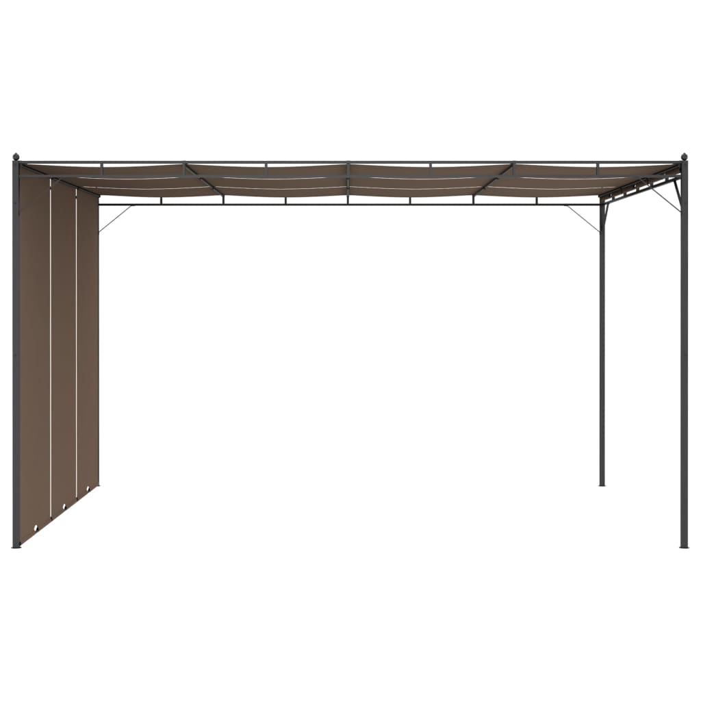 Gartenpavillon mit Seitenvorhang 4x3x2,25 m Taupe - Pazzar.ch