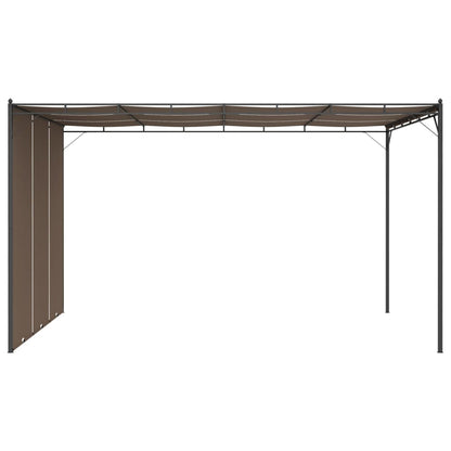 Gartenpavillon mit Seitenvorhang 4x3x2,25 m Taupe - Pazzar.ch