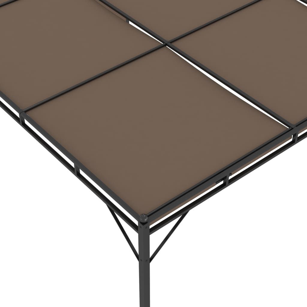 Gartenpavillon mit Seitenvorhang 4x3x2,25 m Taupe - Pazzar.ch