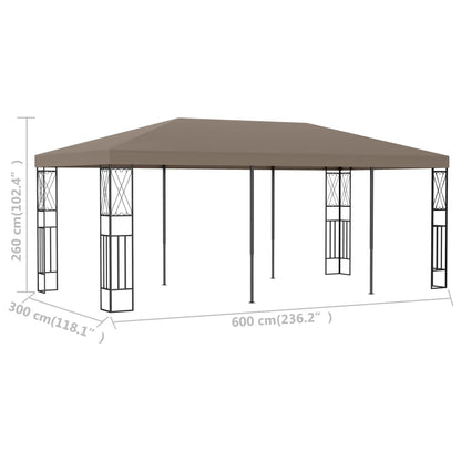 Pavillon 6x3 m Taupe Stoff - Pazzar.ch