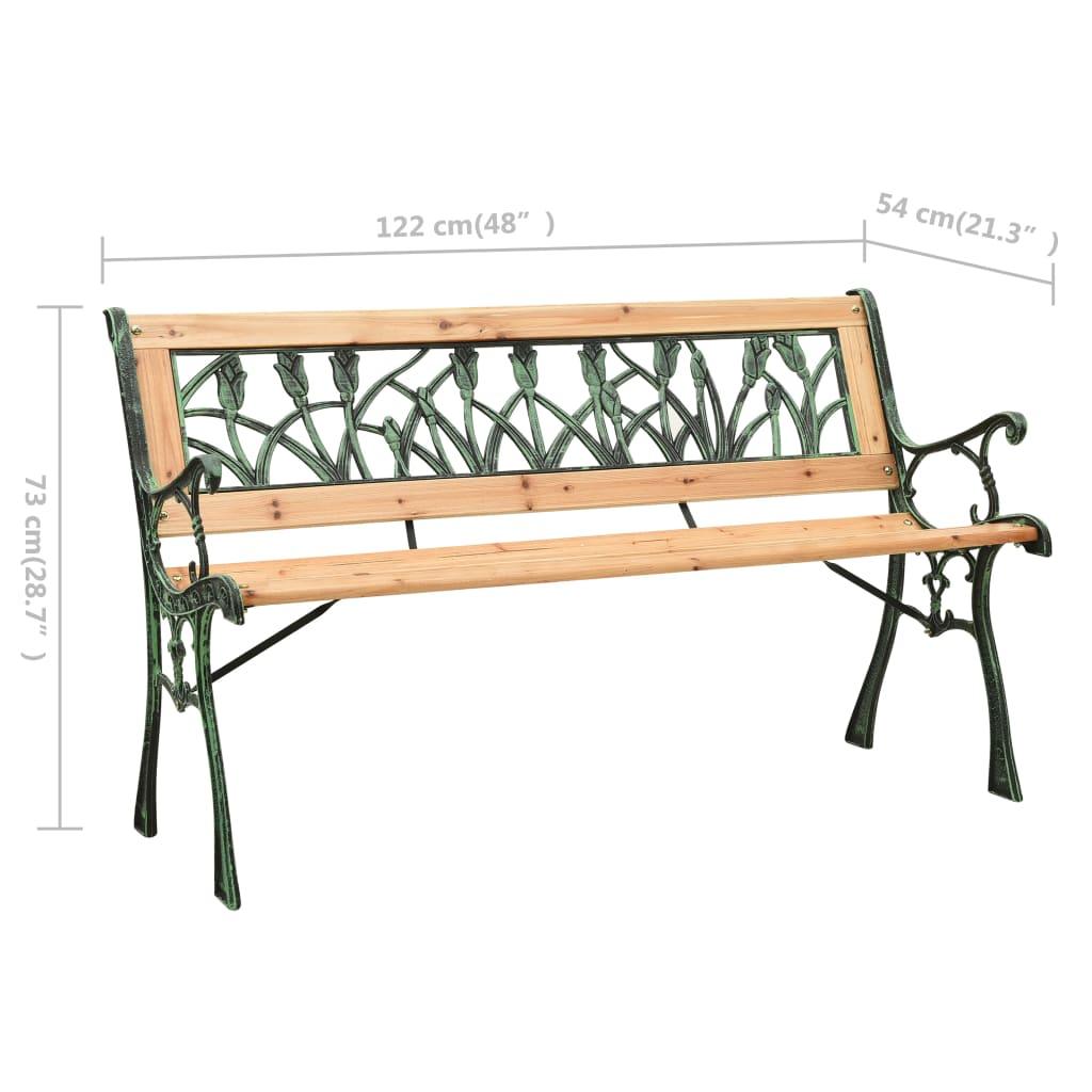 Gartenbank 122 cm Gusseisen und Massivholz Tanne - Pazzar.ch