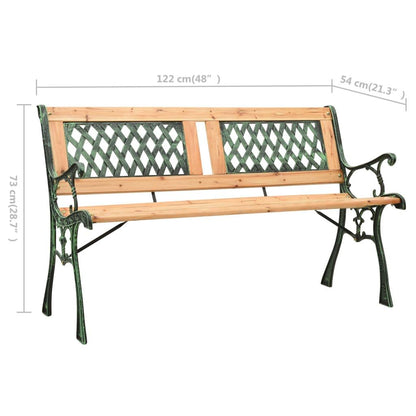 Gartenbank 122 cm Gusseisen und Massivholz Tanne - Pazzar.ch