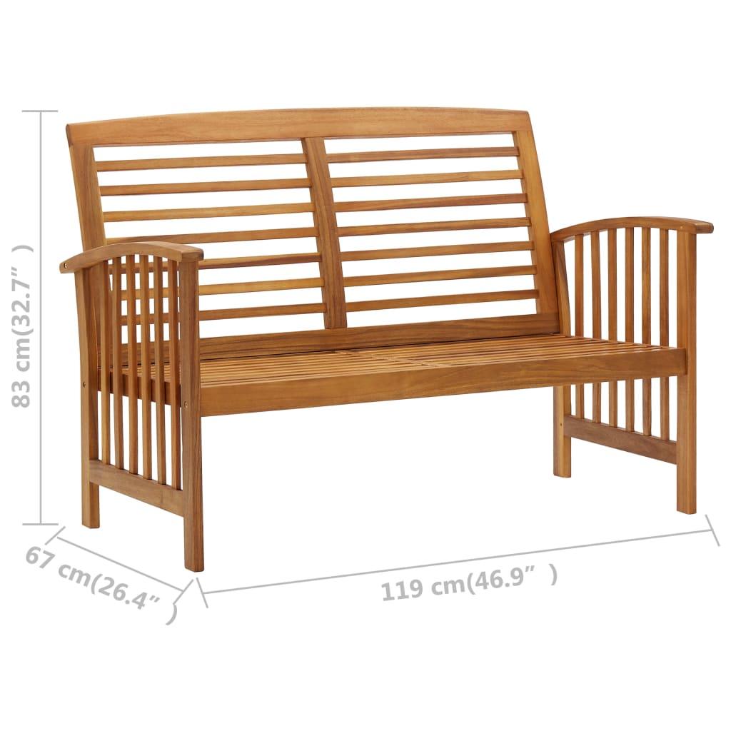 Gartenbank 119 cm Massivholz Akazie - Pazzar.ch