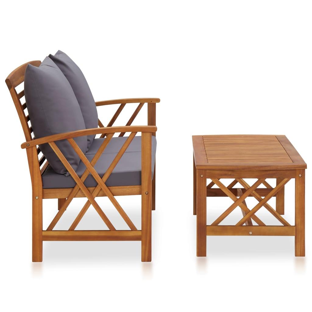 2-tlg. Garten-Lounge-Set mit Auflagen Massivholz Akazie - Pazzar.ch