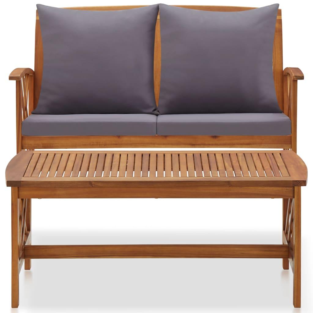 2-tlg. Garten-Lounge-Set mit Auflagen Massivholz Akazie - Pazzar.ch