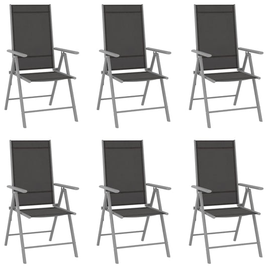 Gartenstühle Klappbar 6 Stk. Textilene Schwarz - Pazzar.ch