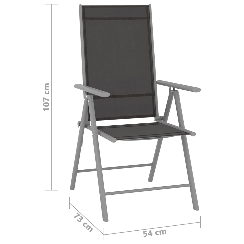 Gartenstühle Klappbar 6 Stk. Textilene Schwarz - Pazzar.ch
