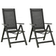 Klappbare Gartenstühle 2 Stk. Textilene und Aluminium Schwarz