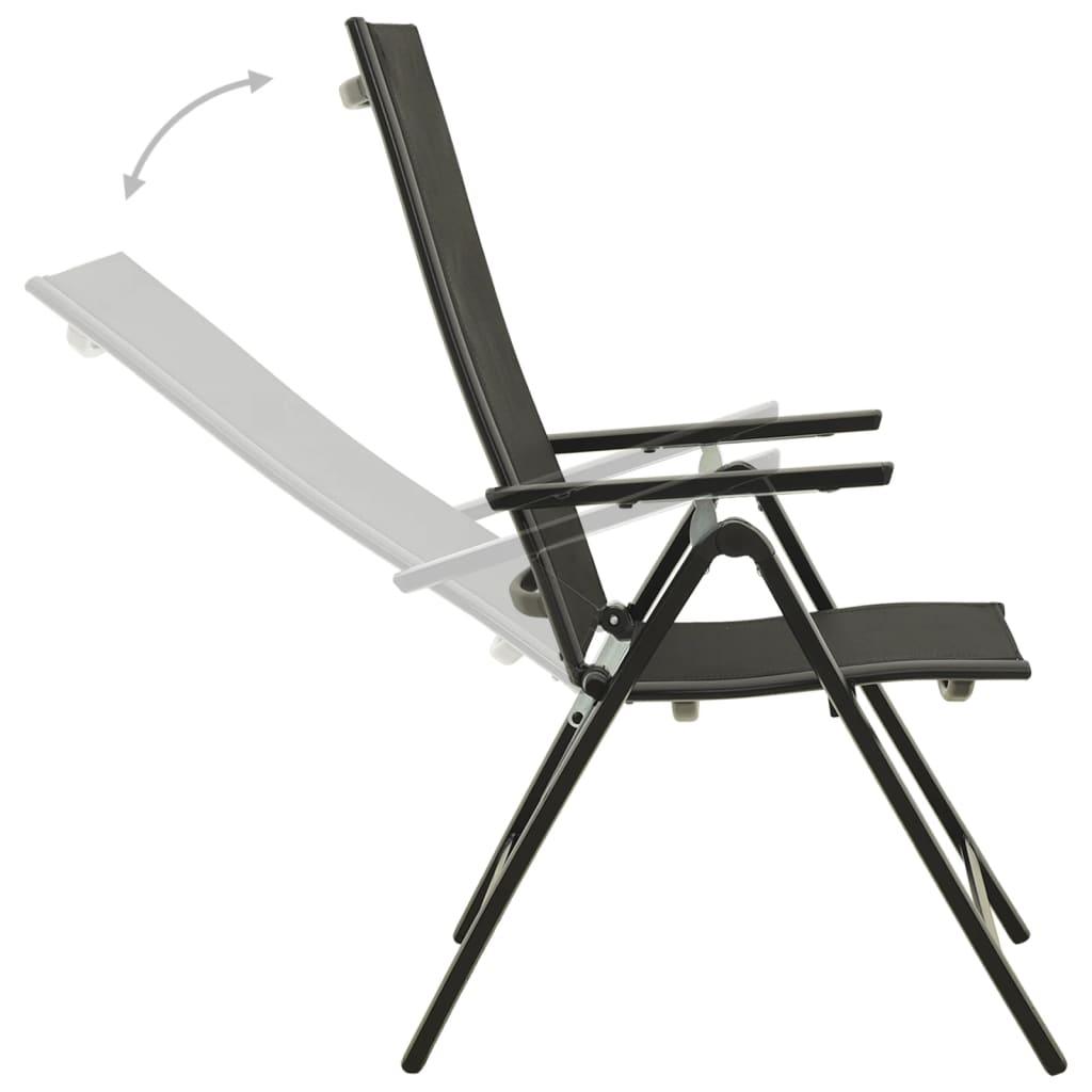 Klappbare Gartenstühle 2 Stk. Textilene und Aluminium Schwarz - Pazzar.ch