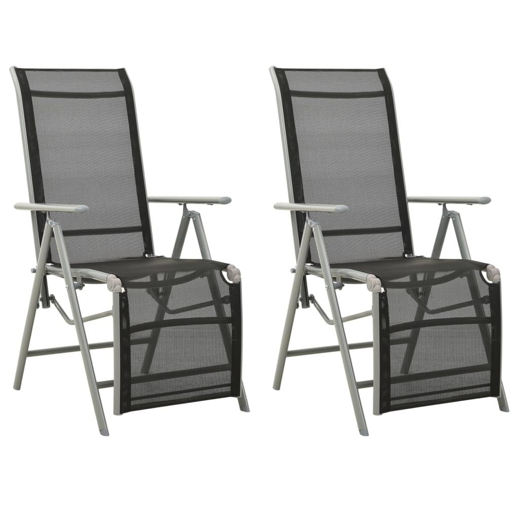 Garten-Liegestühle 2 Stk. Textilene und Aluminium Silbern - Pazzar.ch