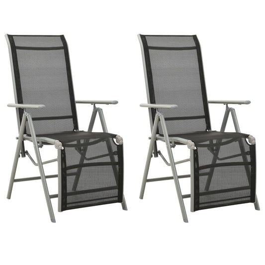 Garten-Liegestühle 2 Stk. Textilene und Aluminium Silbern - Pazzar.ch