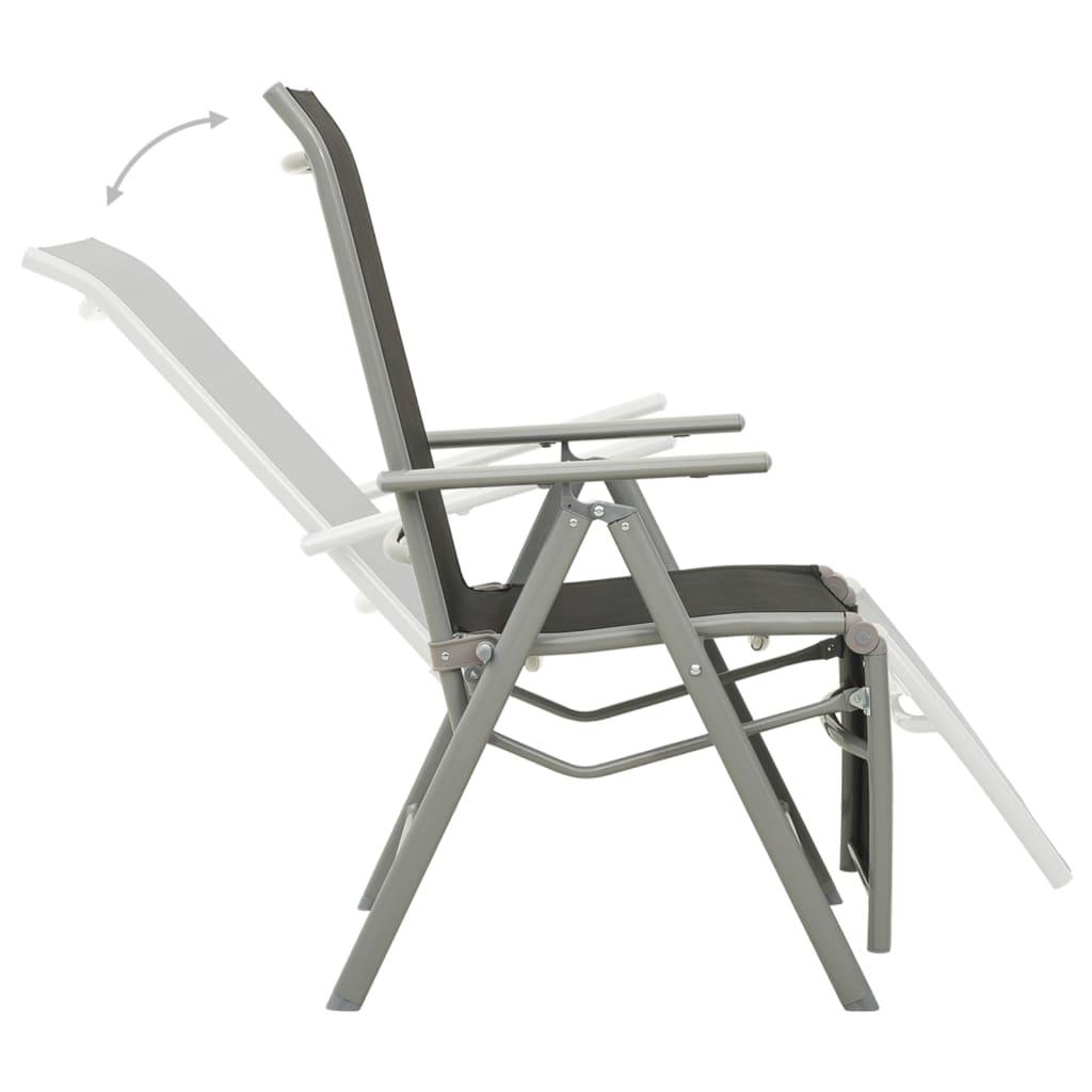 Garten-Liegestühle 2 Stk. Textilene und Aluminium Silbern - Pazzar.ch