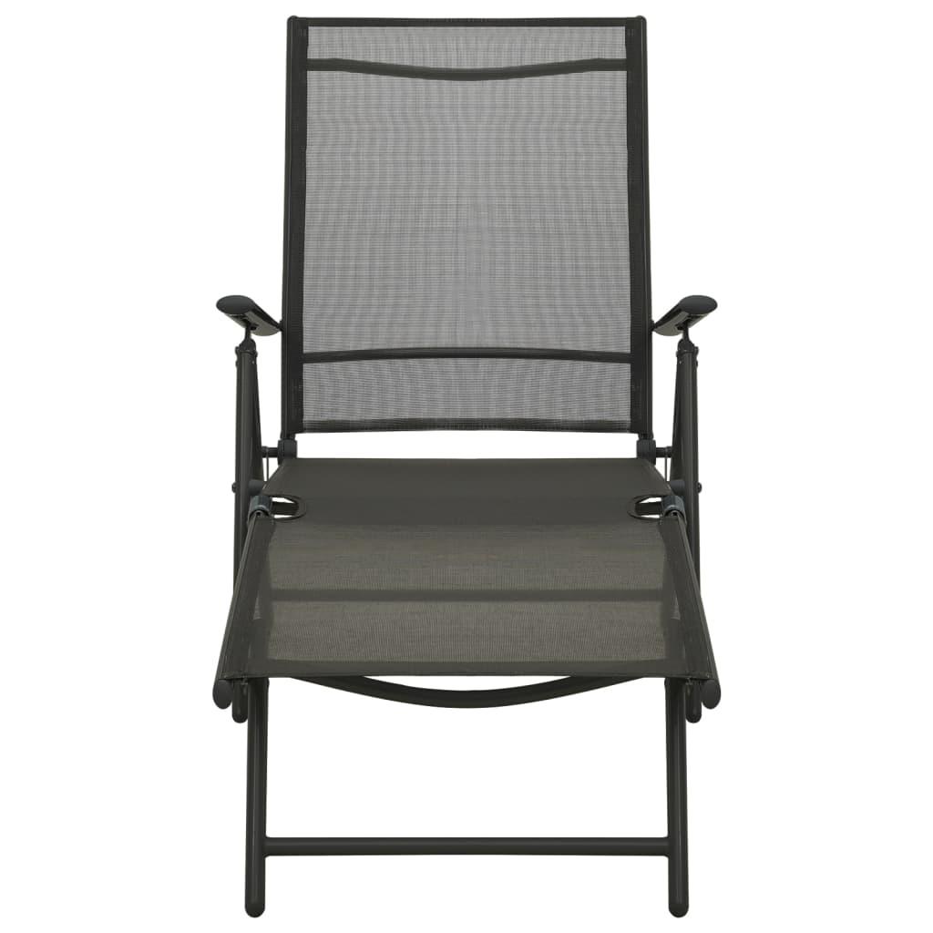 3-tlg. Garten-Lounge-Set Textilene und Aluminium Schwarz