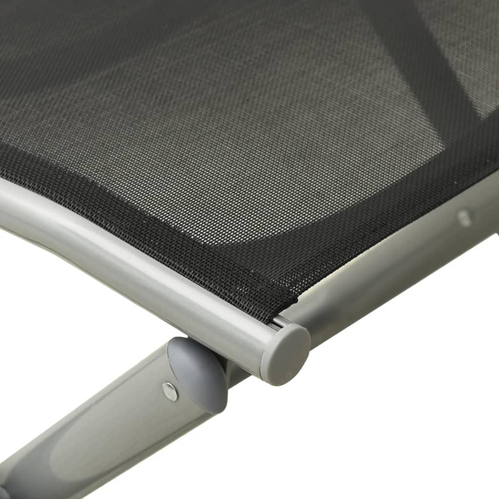 3-tlg. Garten-Lounge-Set Textilene und Aluminium Silbern - Pazzar.ch