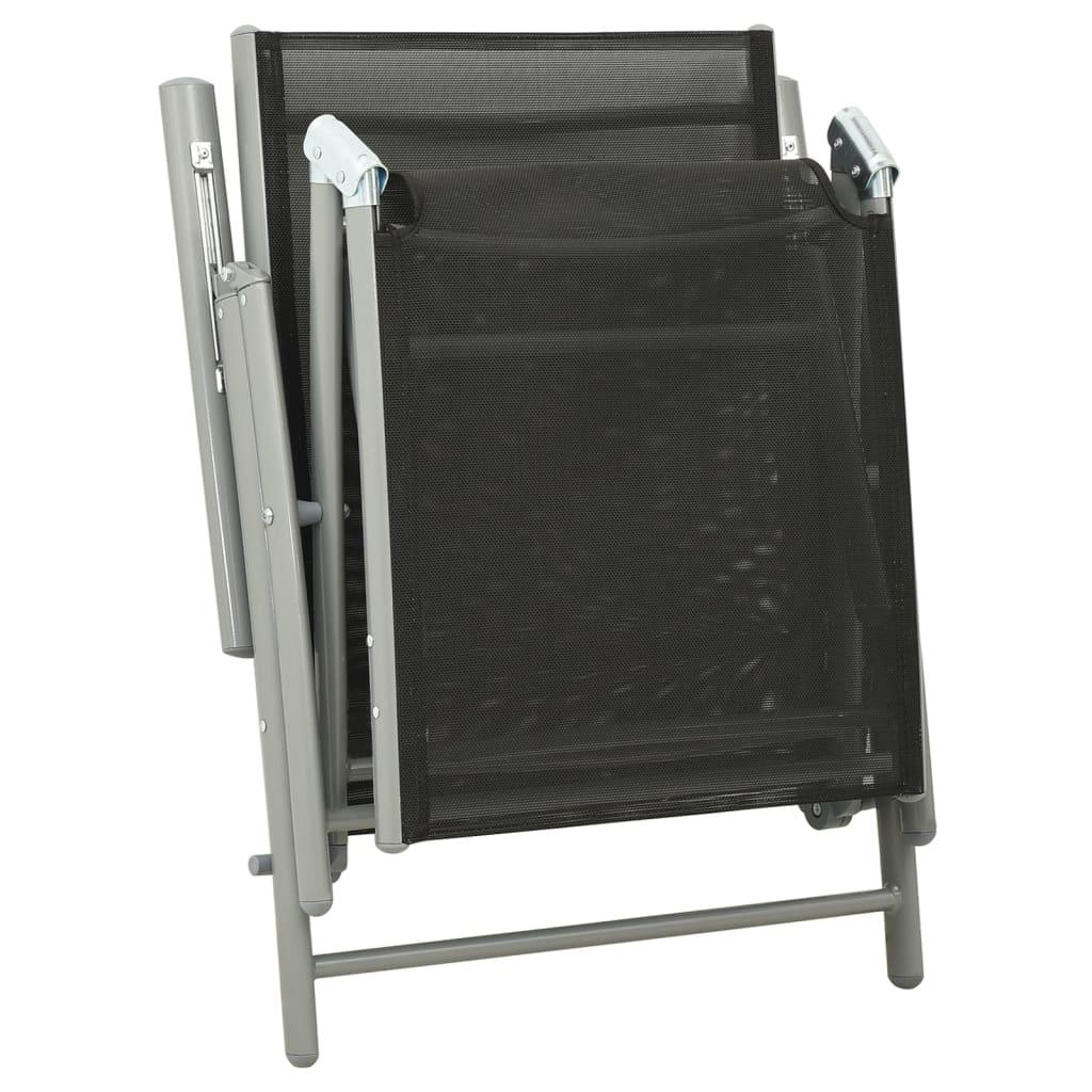 3-tlg. Garten-Lounge-Set Textilene und Aluminium Silbern - Pazzar.ch