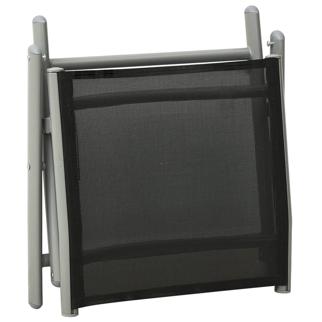 3-tlg. Garten-Lounge-Set Textilene und Aluminium Silbern - Pazzar.ch