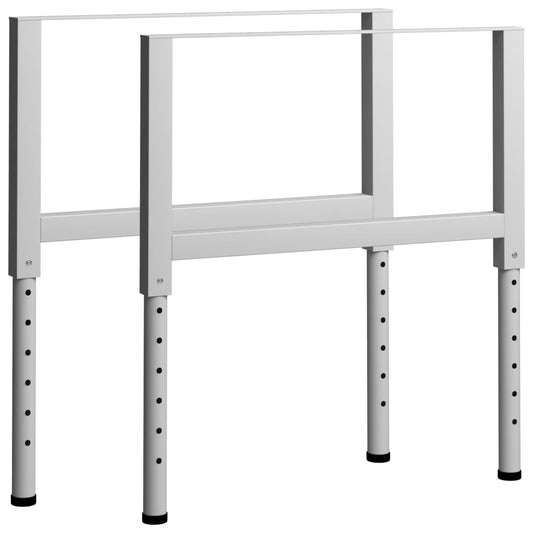 Werkbankgestell Verstellbar 2 Stk. Metall 85x(69-95,5) cm Grau - Pazzar.ch