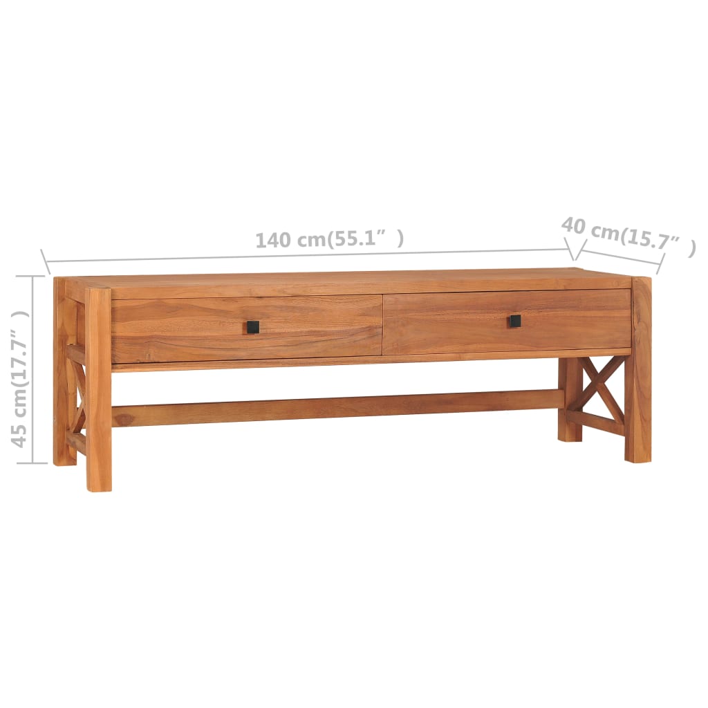 TV-Schrank 140x40x45 cm Teakholz - Pazzar.ch