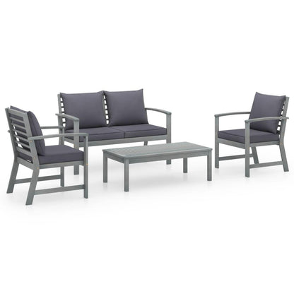 4-tlg. Garten-Lounge-Set mit Auflagen Massivholz Akazie - Pazzar.ch