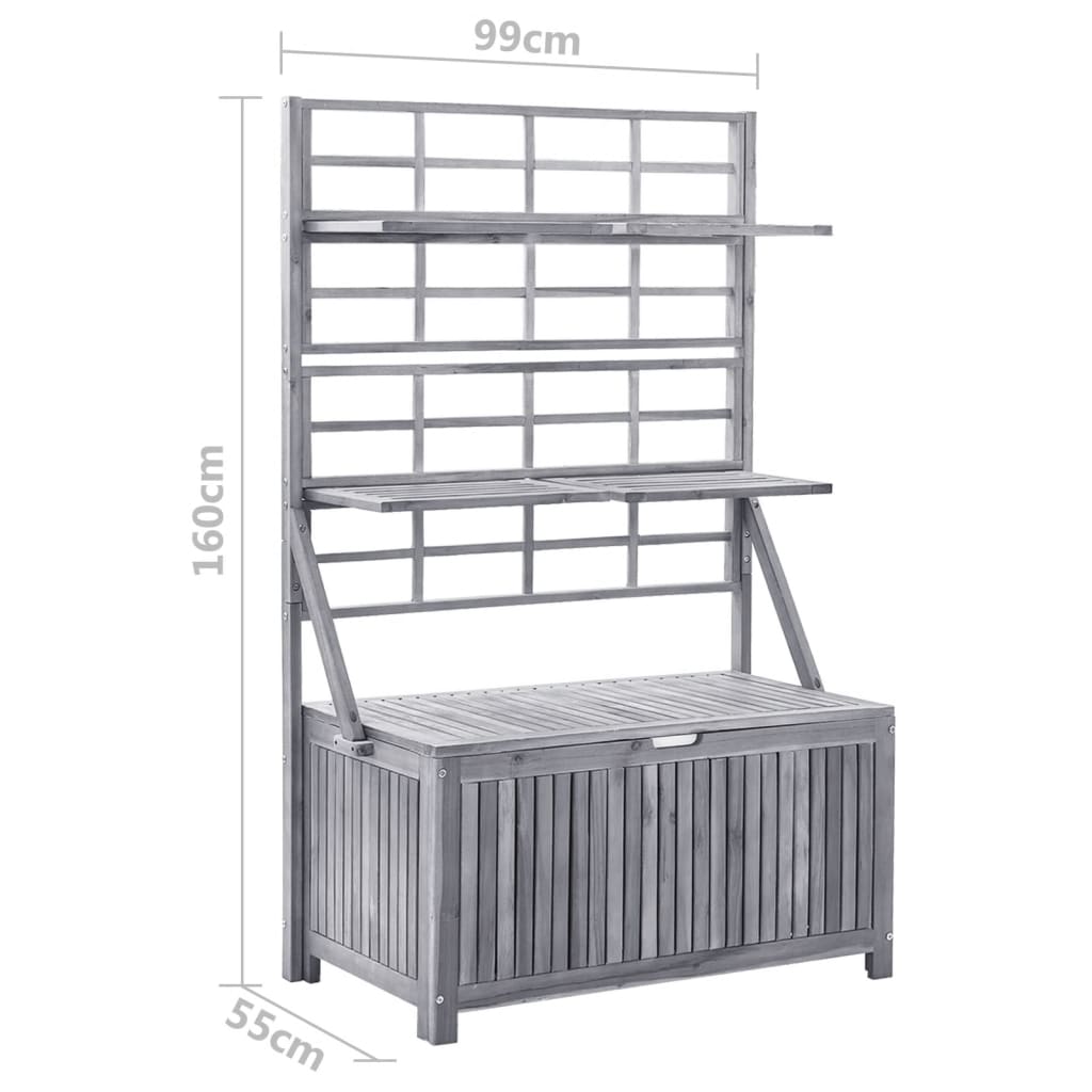 Aufbewahrungstruhe mit Rankgitter 99x55x160cm Massivholz Akazie - Pazzar.ch